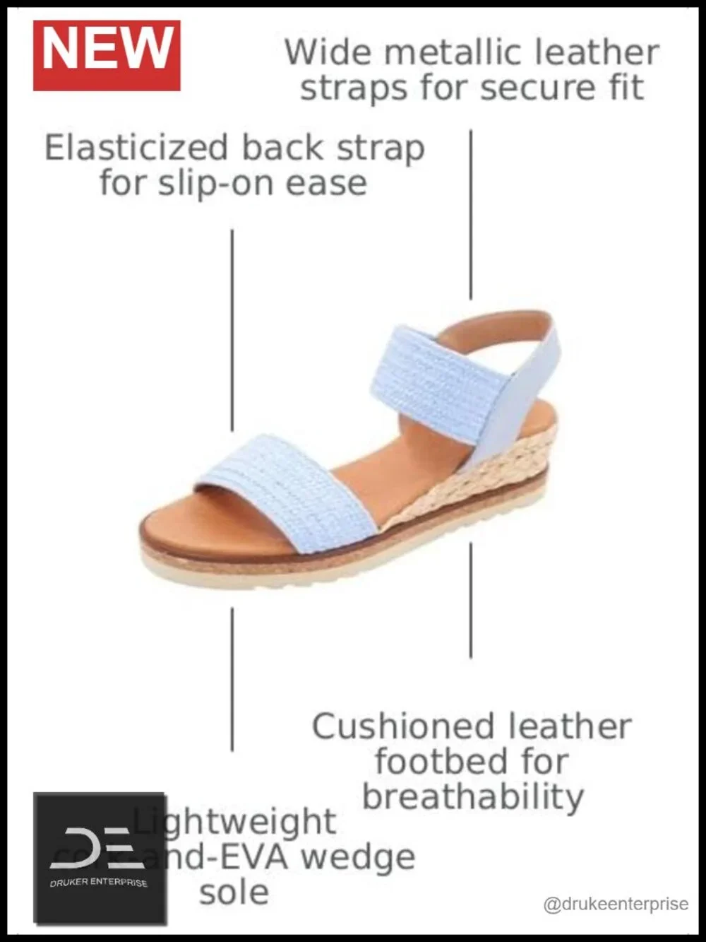 Andre Assous Neveah Espadrille Wedge Sandals Women's Leather Slingback